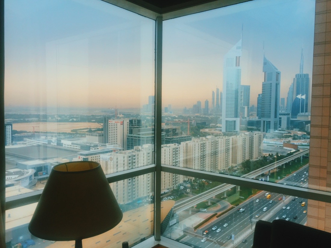 View of dounwtown Dubai from Fairmont's Gold Junior Suite